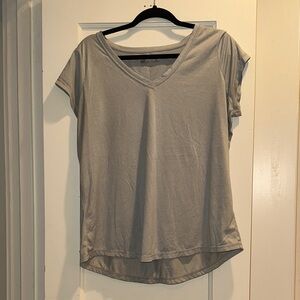 Casual Gray V-Neck Women's Top